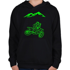 PRINTFASHION Enduro  - Gyerek kapucnis pulóver - Fekete