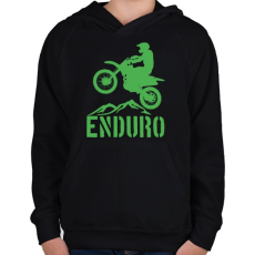 PRINTFASHION Enduro  - Gyerek kapucnis pulóver - Fekete