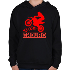 PRINTFASHION Enduro - Gyerek kapucnis pulóver - Fekete gyerek pulóver, kardigán