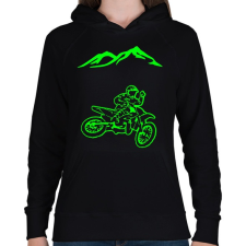 PRINTFASHION Enduro - Női kapucnis pulóver - Fekete női pulóver, kardigán