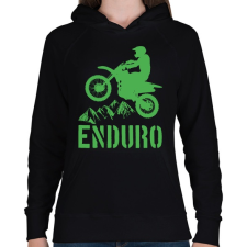 PRINTFASHION Enduro  - Női kapucnis pulóver - Fekete női pulóver, kardigán