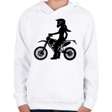 PRINTFASHION enduroscsaj - Gyerek kapucnis pulóver - Fehér gyerek pulóver, kardigán