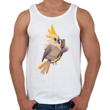 PRINTFASHION Énekes kakadu - Férfi atléta - Fehér atléta, trikó