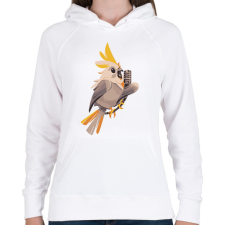 PRINTFASHION Énekes kakadu - Női kapucnis pulóver - Fehér női pulóver, kardigán