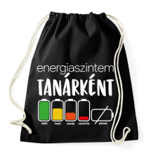 PRINTFASHION Energiaszintem Tanárként - Sportzsák, Tornazsák - Fekete tornazsák