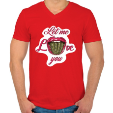 PRINTFASHION Engedd, hogy szeresselek! - Férfi V-nyakú póló - Piros