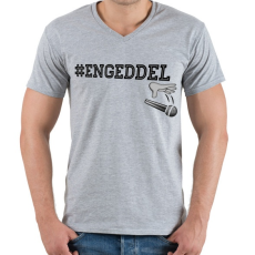 PRINTFASHION #ENGEDDEL - Férfi V-nyakú póló - Sport szürke