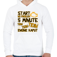 PRINTFASHION Engine kaput - Férfi kapucnis pulóver - Fehér