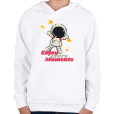 PRINTFASHION Enjoy Every Moments - Gyerek kapucnis pulóver - Fehér