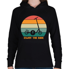PRINTFASHION Enjoy the ride - Női kapucnis pulóver - Fekete női pulóver, kardigán