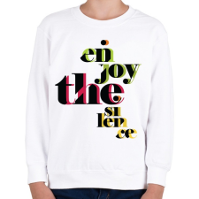 PRINTFASHION enjoy the silence typo - Gyerek pulóver - Fehér gyerek pulóver, kardigán