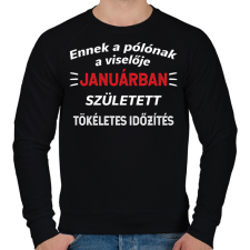 PRINTFASHION Ennek a pólónak a viselője januárban született - Férfi pulóver - Fekete férfi pulóver, kardigán