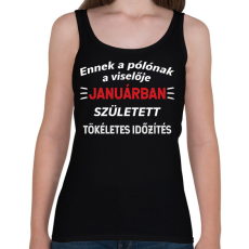 PRINTFASHION Ennek a pólónak a viselője januárban született - Női atléta - Fekete