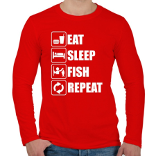PRINTFASHION Enni, aludni, horgászni - Férfi hosszú ujjú póló - Piros férfi póló