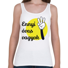PRINTFASHION Ennyi éves vagyok - Számmal - Női atléta - Fehér
