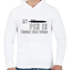 PRINTFASHION Enyém nagyobb... - Férfi kapucnis pulóver - Fehér