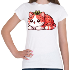 PRINTFASHION Eper cica - Női póló - Fehér női póló