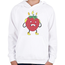 PRINTFASHION Eper - Gyerek kapucnis pulóver - Fehér