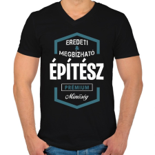 PRINTFASHION Építész prémium minőség - Férfi V-nyakú póló - Fekete férfi póló