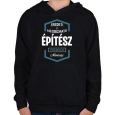 PRINTFASHION Építész prémium minőség - Gyerek kapucnis pulóver - Fekete