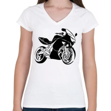 PRINTFASHION er6f - Női V-nyakú póló - Fehér