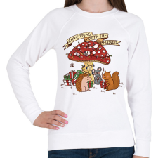 PRINTFASHION Erdei karácsony - Női pulóver - Fehér női pulóver, kardigán