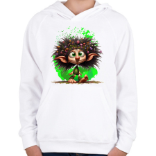 PRINTFASHION Erdei manófiú - Gyerek kapucnis pulóver - Fehér gyerek pulóver, kardigán