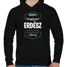 PRINTFASHION Erdész prémium minőség - Férfi kapucnis pulóver - Fekete férfi pulóver, kardigán
