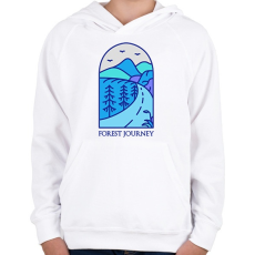 PRINTFASHION Erdőtúra - Gyerek kapucnis pulóver - Fehér