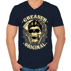 PRINTFASHION Eredeti pomádé - Férfi V-nyakú póló - Sötétkék