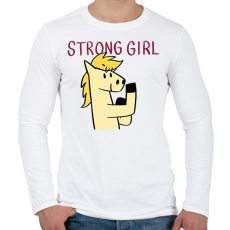 PRINTFASHION Erős csajszi - Férfi hosszú ujjú póló - Fehér