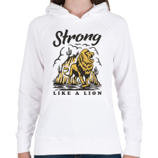 PRINTFASHION Erős mint az oroszlán - Női kapucnis pulóver - Fehér női pulóver, kardigán