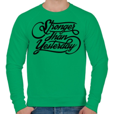 PRINTFASHION Erősebb mint tegnap - Férfi pulóver - Zöld