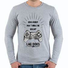 PRINTFASHION Erőszakos játék - Férfi hosszú ujjú póló - Sport szürke férfi póló