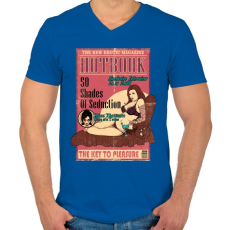 PRINTFASHION Erotikus könyv - Férfi V-nyakú póló - Királykék