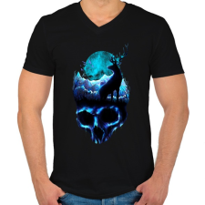 PRINTFASHION Erózió - Férfi V-nyakú póló - Fekete férfi póló