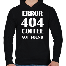 PRINTFASHION Error 404 - Bögre fehér - Férfi kapucnis pulóver - Fekete