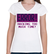PRINTFASHION ERror - Női V-nyakú póló - Fehér női póló