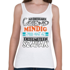 PRINTFASHION Értelmes csend - Női atléta - Fehér női trikó