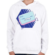 PRINTFASHION ESC gomb - Gyerek kapucnis pulóver - Fehér