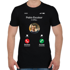 PRINTFASHION Escobar calling 2 - Férfi póló - Fekete férfi póló
