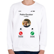 PRINTFASHION Escobar calling - Gyerek pulóver - Fehér gyerek pulóver, kardigán
