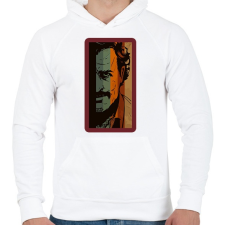 PRINTFASHION Escobar - Férfi kapucnis pulóver - Fehér férfi pulóver, kardigán