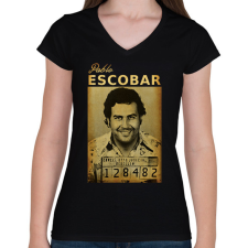 PRINTFASHION escobar - Női V-nyakú póló - Fekete női póló