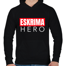 PRINTFASHION ESKRIMA HERO - Férfi kapucnis pulóver - Fekete