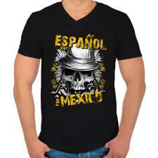 PRINTFASHION Espanol for Mexico - Férfi V-nyakú póló - Fekete férfi póló