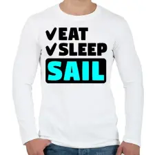 PRINTFASHION ESS - Férfi hosszú ujjú póló - Fehér férfi póló