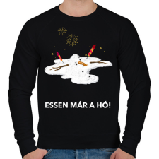 PRINTFASHION ESSEN MÁR A HÓ - Férfi pulóver - Fekete férfi pulóver, kardigán