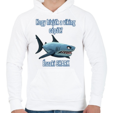 PRINTFASHION északi shark - Férfi kapucnis pulóver - Fehér