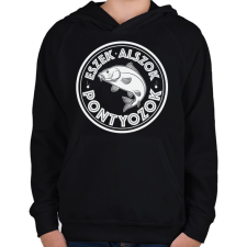 PRINTFASHION EszekAlszokPontyozokFeher-03 - Gyerek kapucnis pulóver - Fekete gyerek pulóver, kardigán